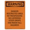 Signmission Safety Sign, OSHA WARNING, 5" Height, Danger Restricted Area No Trespassing, Portrait OS-WS-D-35-V-13054 - alternate 1